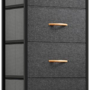 YITAHOME Fabric Chest of 4 Drawers Dresser, Bedroom Storage Unit Living Room Organizer, For Living Room, Bedroom, Entryway